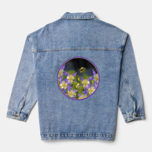 Veste En Jean Peinture de l'Aquilegie Bleue du Colorado - Œuvre