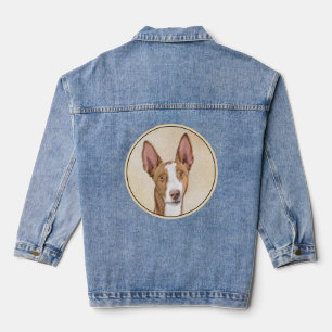 Veste En Jean Peinture de Podenco d'Ibiza - Art original de chie