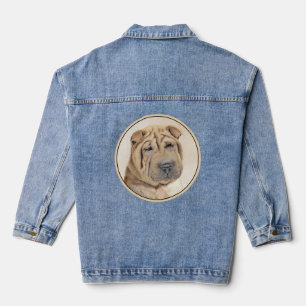 Veste En Jean Peinture de Shar Pei - Art original de chien migno
