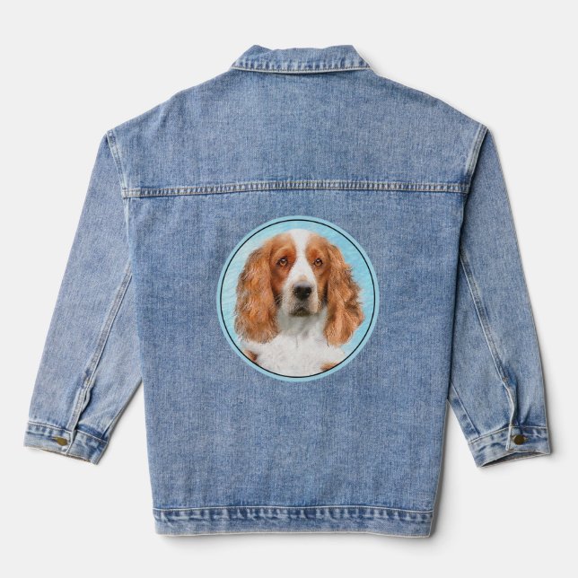Veste En Jean Peinture de Welsh Springer Spaniel - Art original  (Verso)