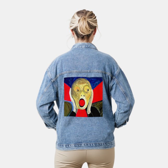 Veste En Jean Peinture inspirée par le cri (Modèle)