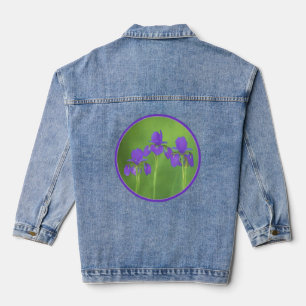 Veste En Jean Peinture Iris Violet - Art Fleur Originale