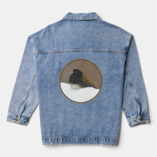 Veste En Jean Peinture Junco foncée - Art original pour oiseaux