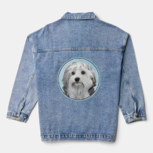 Veste En Jean Peinture Lowchen - Art de chien original mignon