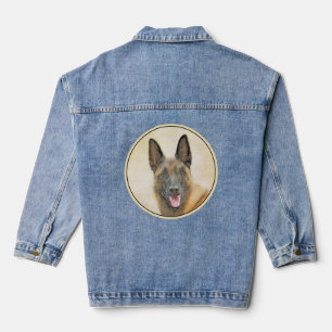 Veste En Jean Peinture Malinoise belge - Cute Original Chien Art