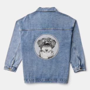 Veste En Jean Peinture Tibétaine Terrier - Cute Original Chien A