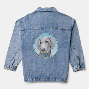 Veste En Jean Peinture Weimaraner - Joli art original chien