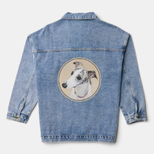 Veste En Jean Peinture Whippet - Jolie art original chien