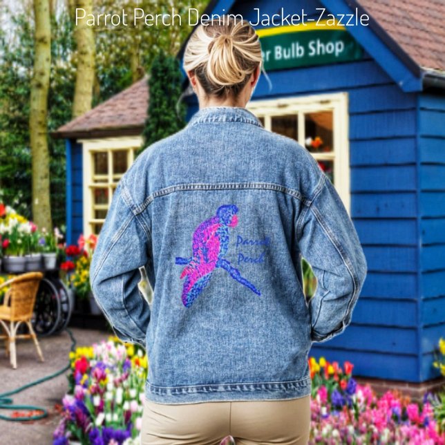 Veste En Jean Perche de perroquet (Créateur téléchargé)