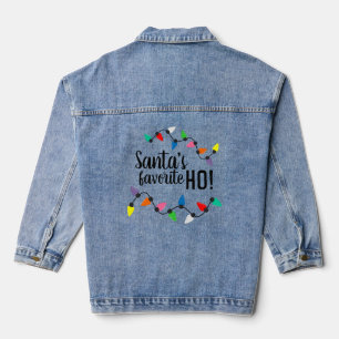 Veste En Jean Père Noël drôle aide lumières de Noël en guirlande