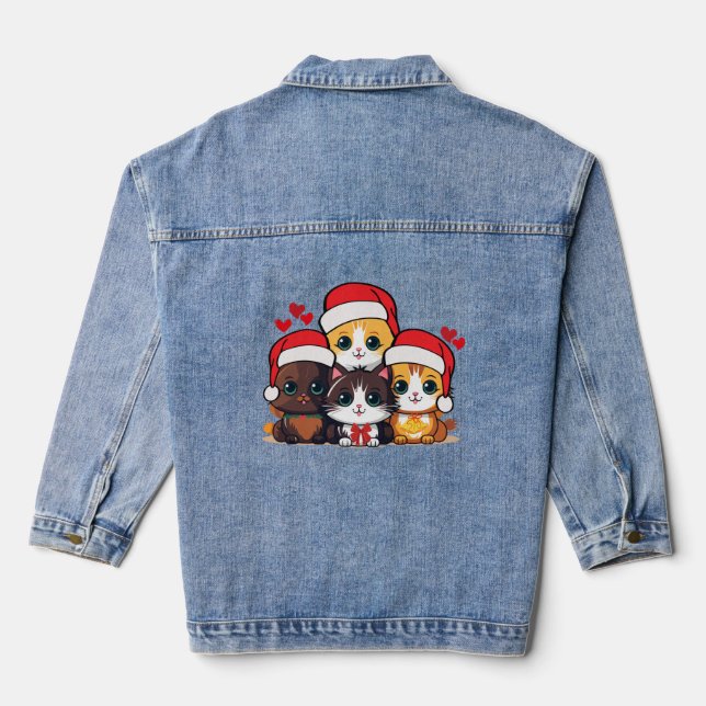 Veste En Jean Père Noël Kittens (Verso)