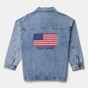 Veste En Jean Personnalisez avec votre nom États-Unis USA