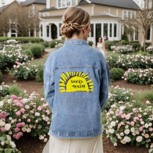 Veste En Jean Personne Ensoleillée Rayons de Soleil Jaune Noir