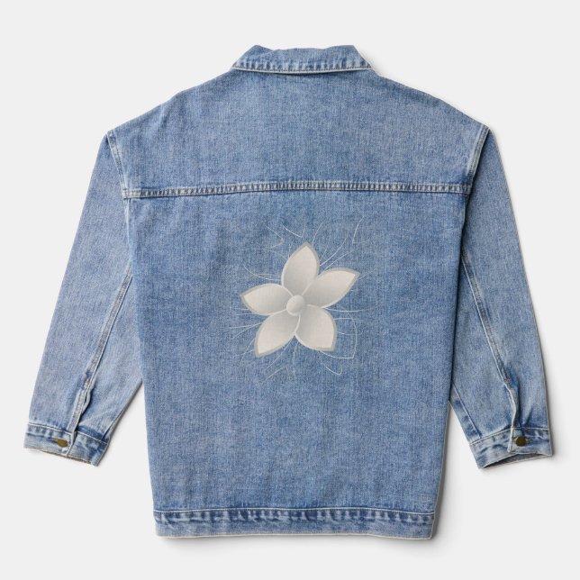 Veste En Jean Pétales blancs (Verso)