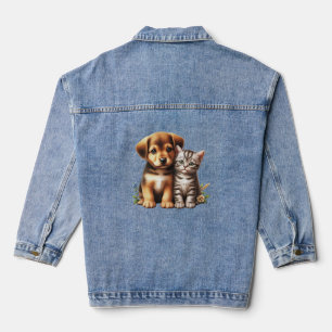Veste En Jean Petit chiot/chaton