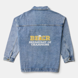 Veste En Jean Petit Déjeuner De Bière Champions Drôle Boire