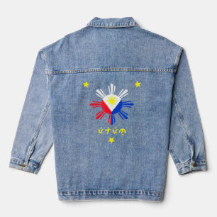 Veste En Jean Philippines Drapeau Soleil et étoiles Filipino Bay