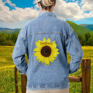 Veste En Jean Photographie florale de tournesol jaune vif