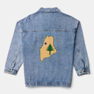 Veste En Jean Pine et étoile 1901 drapeau de l'état du Maine