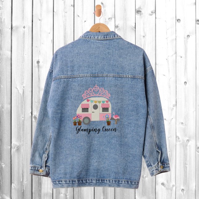 Veste En Jean Pink Glamping Camping Queen (Créateur téléchargé)