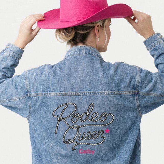 Veste En Jean Pink Rodeo Queen Bride Western Bachelorette Party (Créateur téléchargé)