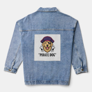 Veste En Jean Pirate Dog Modèle de T-Shirt Gravure Vintage_1