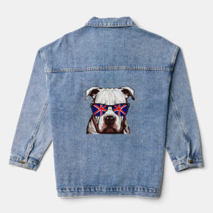 Veste En Jean Pitbull portant des lunettes de soleil Union Jack