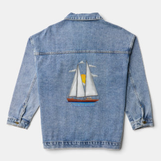 Veste En Jean Plage de Lanikai Plage Côtière Nautique Voile Desi