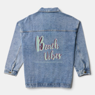Veste En Jean Plage Vibes Amusant été Graphisme Cool bleu
