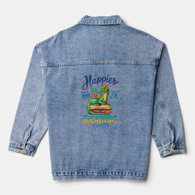 Veste En Jean Plus heureux quand je lis (Verso)