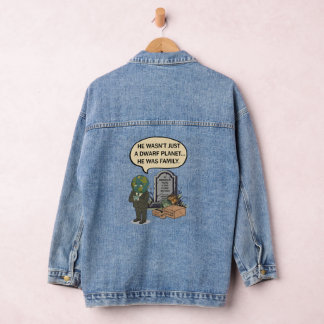 Veste En Jean Pluton N'oubliez Jamais Planète Naine Humour Spati