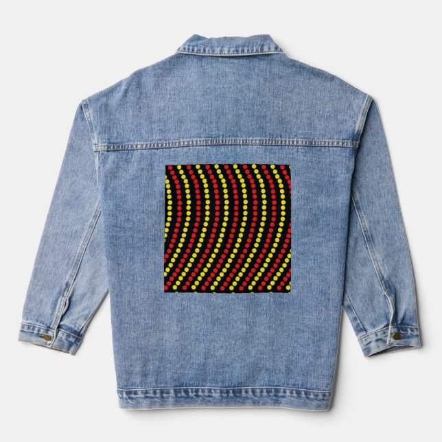 Veste En Jean Points rouges et jaunes Cool (Verso)