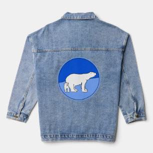 Veste En Jean Polar Bear Mom and Cub Peinture - Wildlife Art