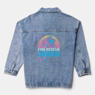 Veste En Jean Pompier Pompier Secourt de feu rétro