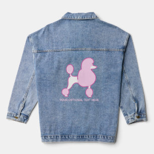 Veste En Jean Poodé rose de texte personnalisé