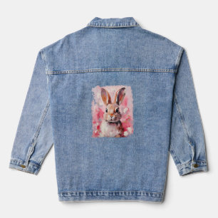 Veste En Jean Pop Art Lapin Coloré Lapin Rose