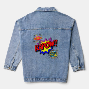 Veste En Jean Pop d'art de la bande dessinée
