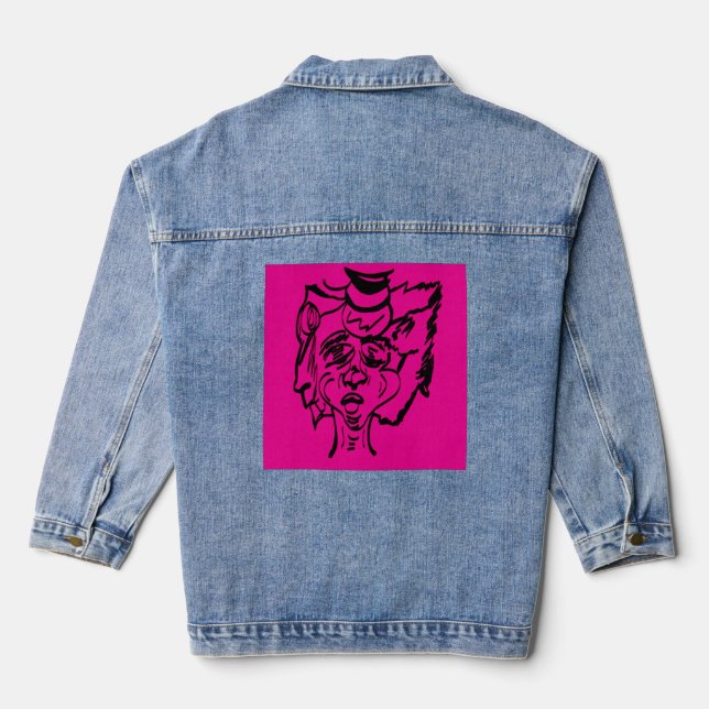 Veste En Jean Portrait d'art de dualité (Verso)