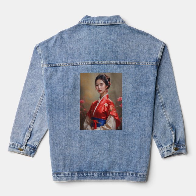 Veste En Jean Portrait de princesse chinoise (Verso)