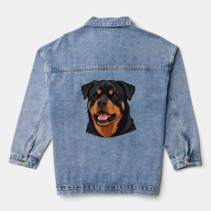 Veste En Jean Portrait de tête de Rottweiler
