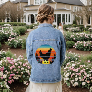 Veste En Jean Poule silhouette de poule vintage