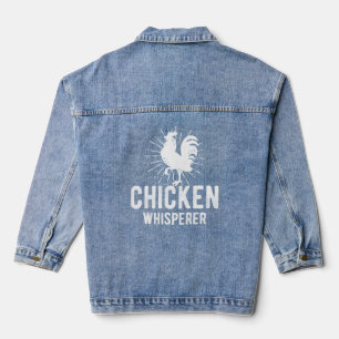 Veste En Jean Poulet Whisperer Drôle Agricole Poulet Visage Agri