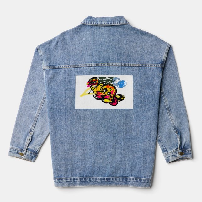 Veste En Jean Poulpe amusant (Verso)