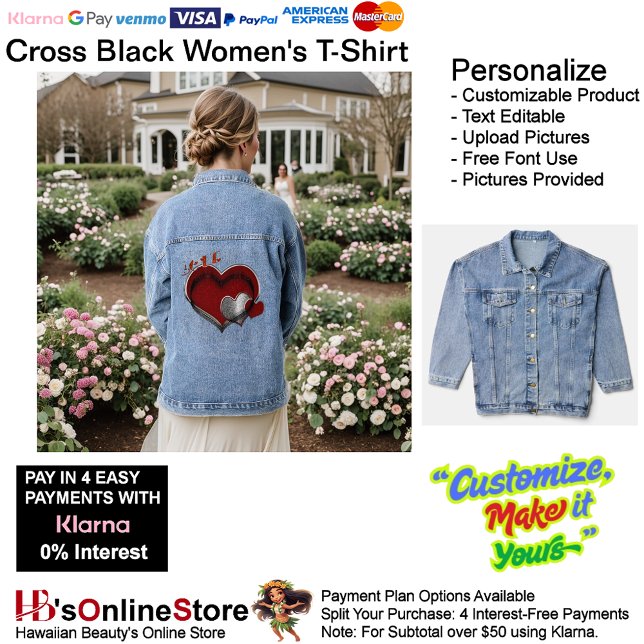 Veste en jean pour femme Heart Magic 2X adulte (Heart Magic Women's Denim Jean Jacket Adult.)
