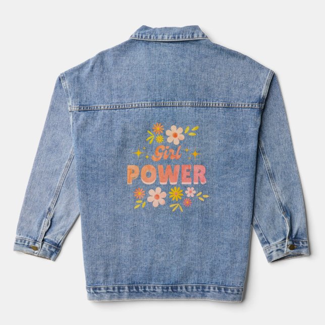 Veste en jean pour filles avec un slogan encourage (Verso)