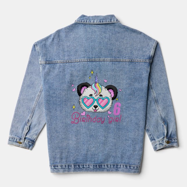 Veste En Jean Pour Le 6E 6 Panda Unicorn (Verso)