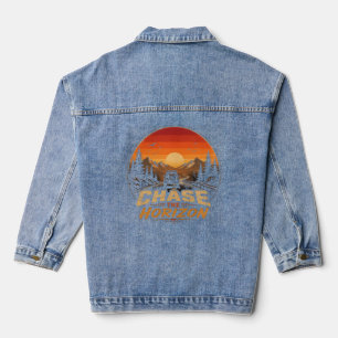 Veste En Jean Poursuivez l'Horizon Vintage Retro Coucher de Sole