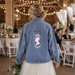 Veste En Jean Poussiéreux Rose Romantique Régence Botanique Camé