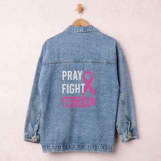 Veste En Jean Pray Fight Believe 