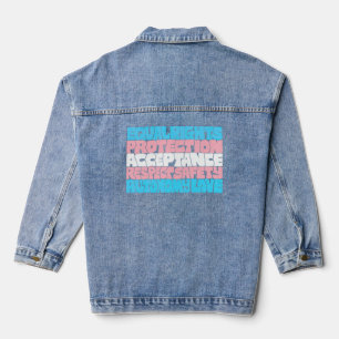 Veste En Jean PRIDE Trans droits flag LGBT citation typographie